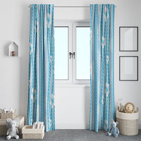 Hawaii Queen Liliuokalani Window Curtain Blue Lei Pua Kalaunu LT05 - Polynesian Pride
