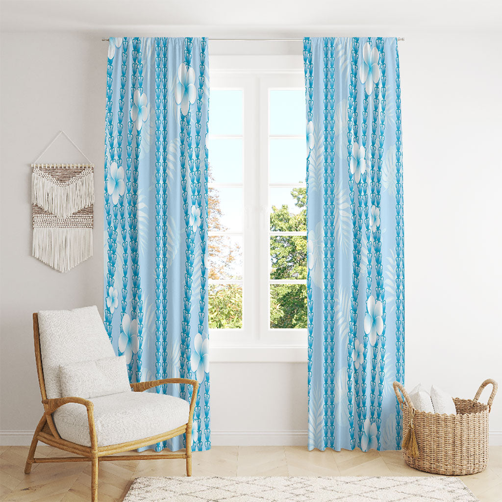 Hawaii Queen Liliuokalani Window Curtain Blue Lei Pua Kalaunu LT05 - Polynesian Pride