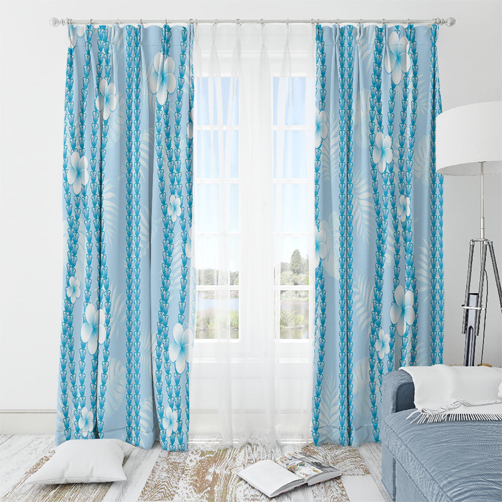 Hawaii Queen Liliuokalani Window Curtain Blue Lei Pua Kalaunu LT05 - Polynesian Pride