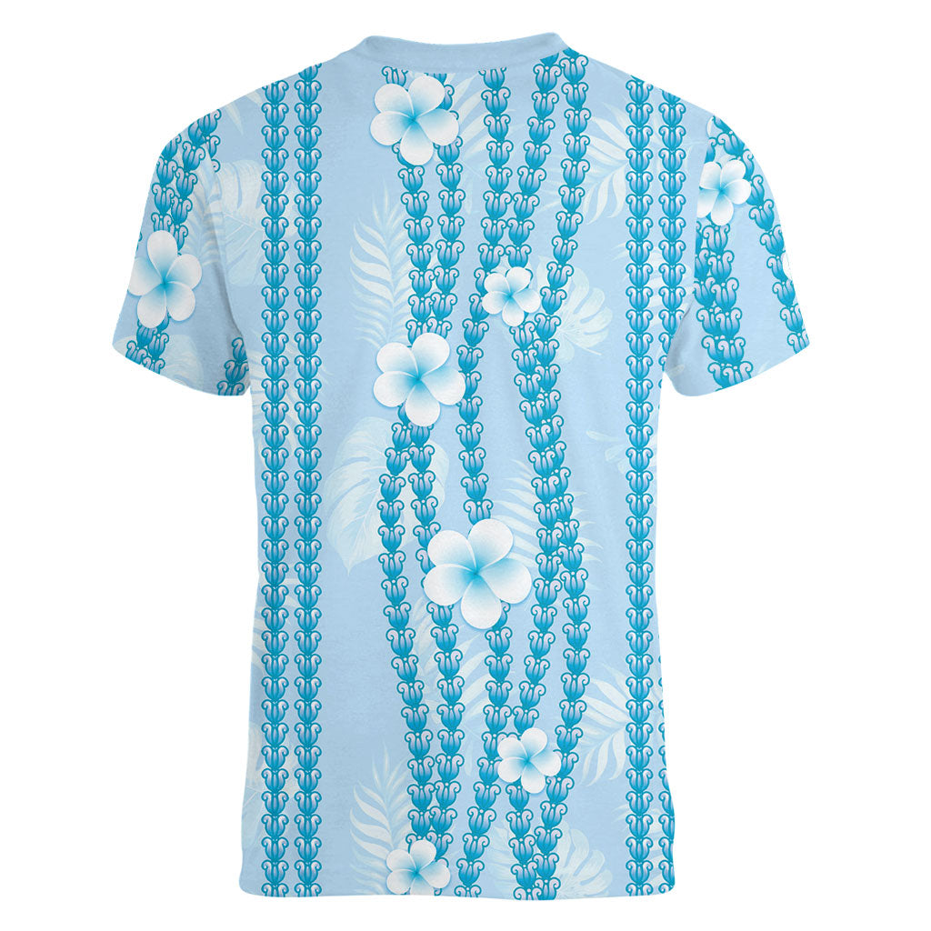 Hawaii Queen Liliuokalani Women V-Neck T-Shirt Blue Lei Pua Kalaunu LT05 - Polynesian Pride
