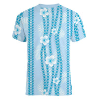 Hawaii Queen Liliuokalani Women V-Neck T-Shirt Blue Lei Pua Kalaunu LT05 - Polynesian Pride