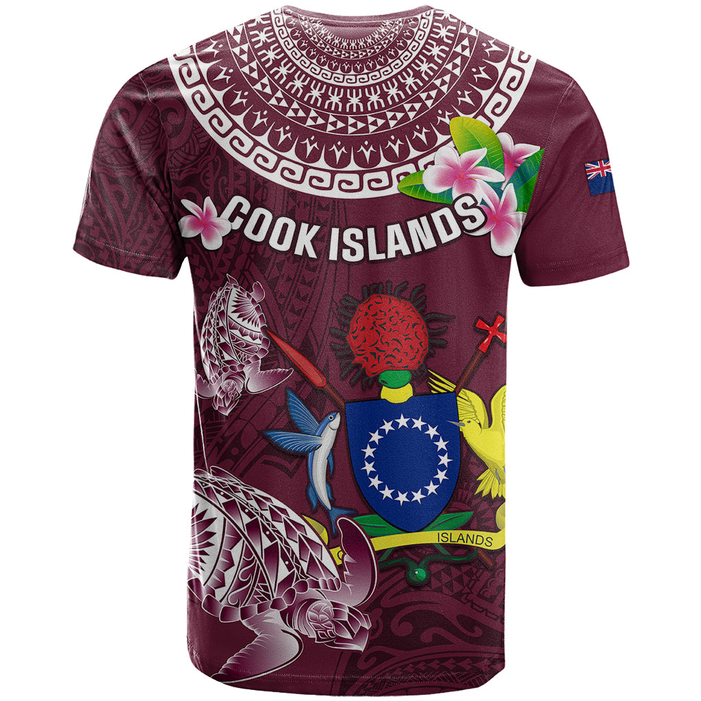 Cook Islands Mangaia T Shirt Coat Of Arms Plumeria Polynesian Turtle LT05 - Polynesian Pride