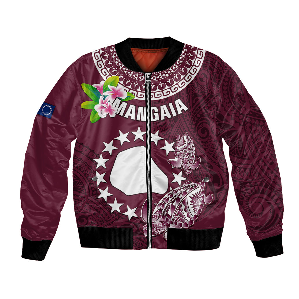 Personalized Cook Islands Mangaia Bomber Jacket Coat Of Arms Plumeria Polynesian Turtle LT05 Unisex Pink - Polynesian Pride