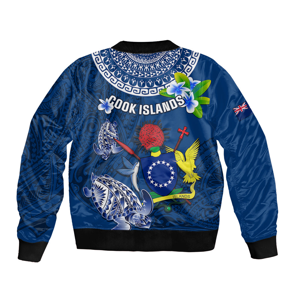 Cook Islands Pukapuka Bomber Jacket Coat Of Arms Plumeria Polynesian Turtle LT05 - Polynesian Pride