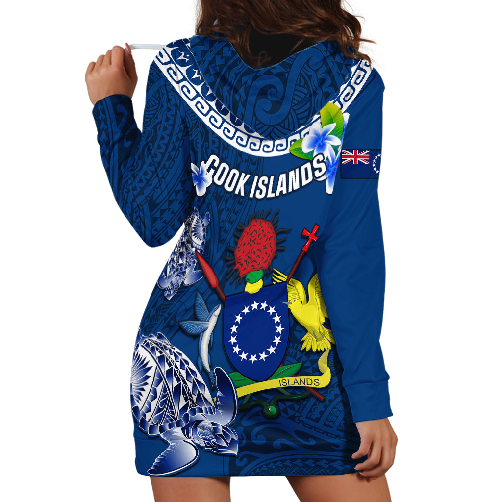 Cook Islands Pukapuka Hoodie Dress Coat Of Arms Plumeria Polynesian Turtle LT05 - Polynesian Pride