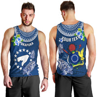 Personalized Cook Islands Pukapuka Men Tank Top Coat Of Arms Plumeria Polynesian Turtle LT05 - Polynesian Pride