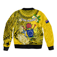 Cook Islands Aitutaki Bomber Jacket Coat Of Arms Plumeria Polynesian Turtle LT05 - Polynesian Pride