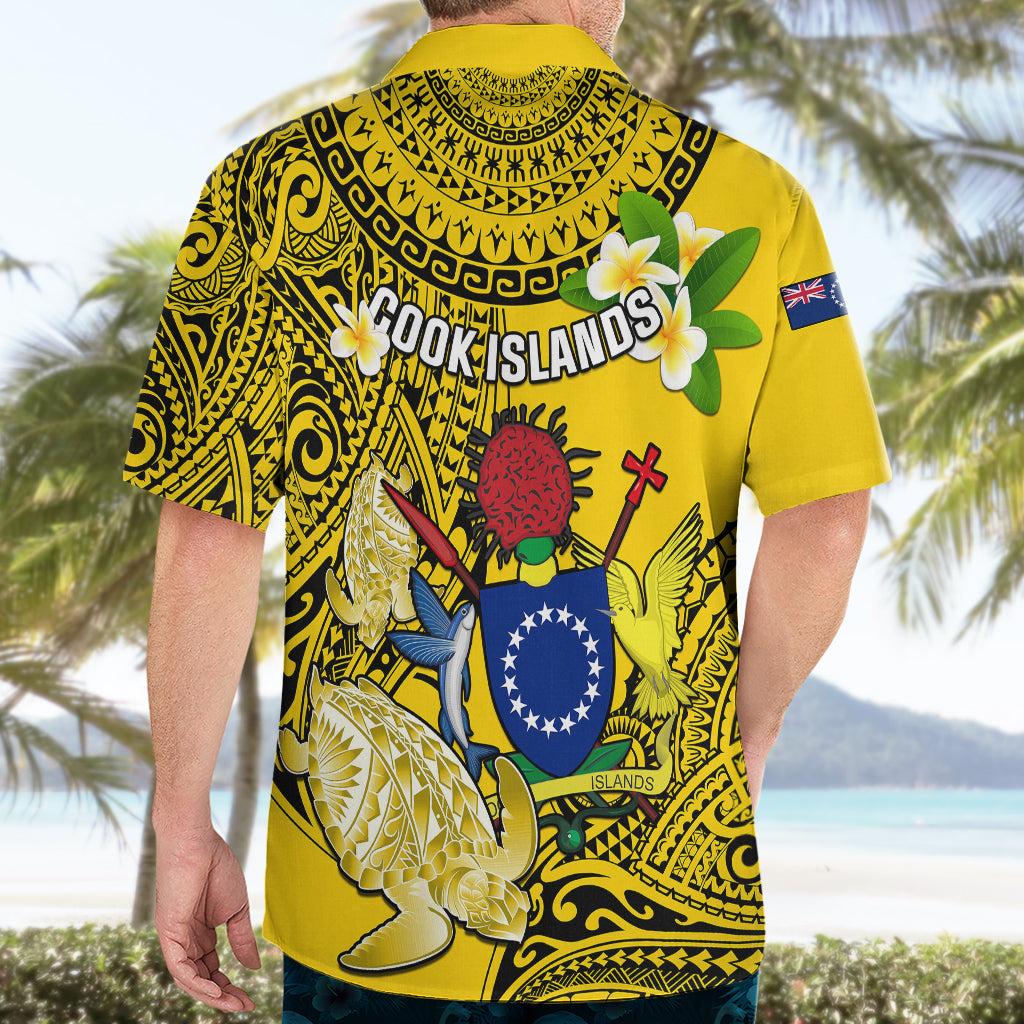 Cook Islands Aitutaki Hawaiian Shirt Coat Of Arms Plumeria Polynesian Turtle LT05 - Polynesian Pride