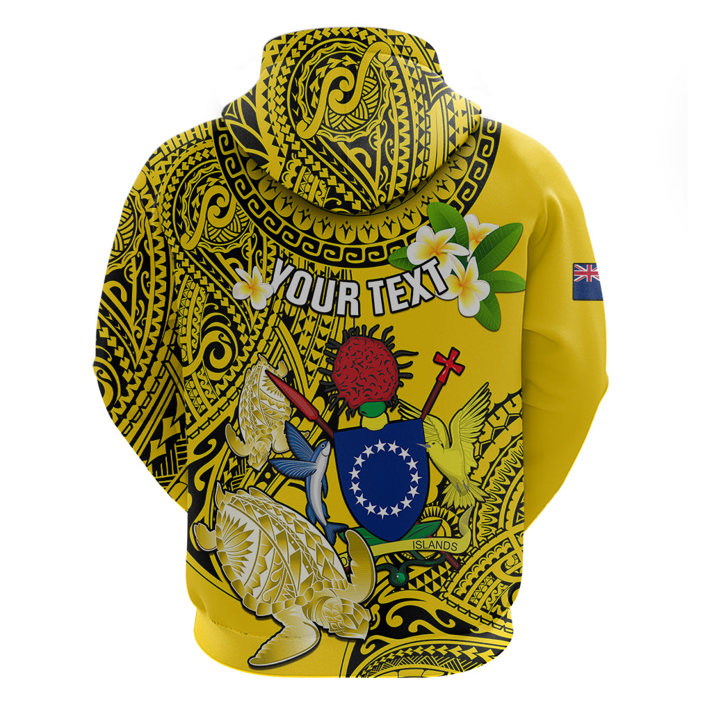 Personalized Cook Islands Aitutaki Hoodie Coat Of Arms Plumeria Polynesian Turtle LT05 - Polynesian Pride