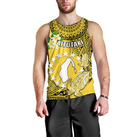 Personalized Cook Islands Aitutaki Men Tank Top Coat Of Arms Plumeria Polynesian Turtle LT05 - Polynesian Pride