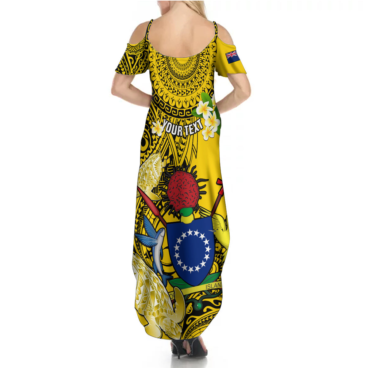 Personalized Cook Islands Aitutaki Summer Maxi Dress Coat Of Arms Plumeria Polynesian Turtle LT05 - Polynesian Pride