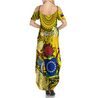 Personalized Cook Islands Aitutaki Summer Maxi Dress Coat Of Arms Plumeria Polynesian Turtle LT05 - Polynesian Pride