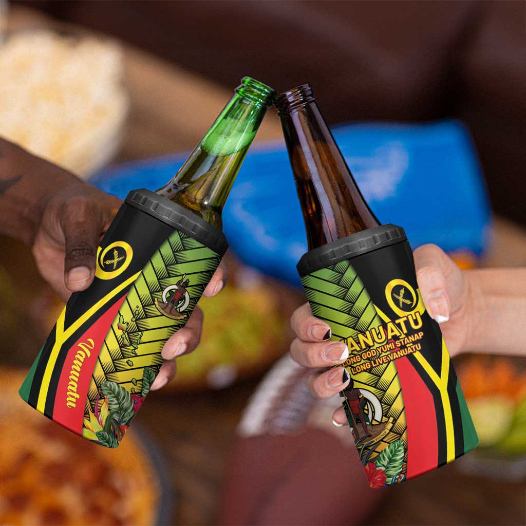 Vanuatu Constitution Day 4 in 1 Can Cooler Tumbler Long Live Vanuatu - Polynesian Pride