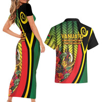 Vanuatu Constitution Day Couples Matching Short Sleeve Bodycon Dress and Hawaiian Shirt Long Live Vanuatu - Polynesian Pride