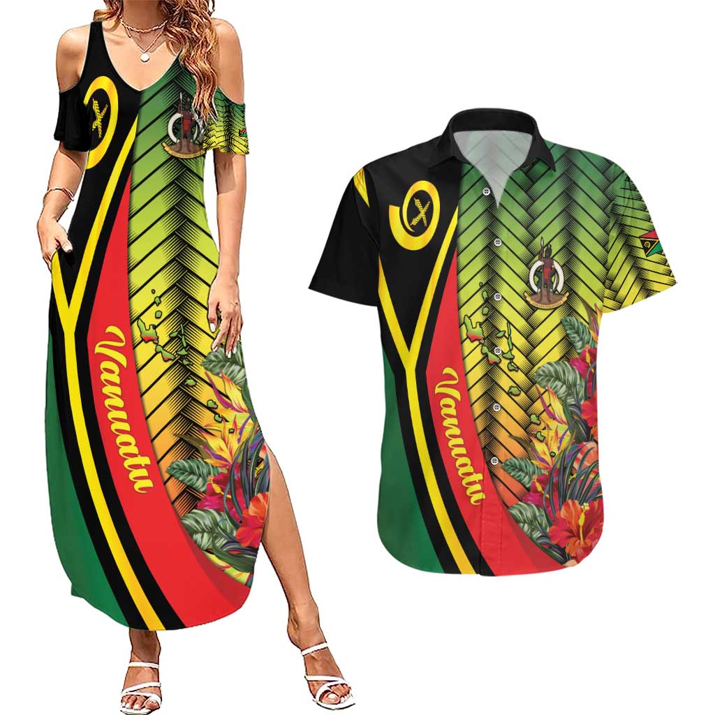 Vanuatu Constitution Day Couples Matching Summer Maxi Dress and Hawaiian Shirt Long Live Vanuatu - Polynesian Pride