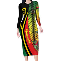 Vanuatu Constitution Day Family Matching Long Sleeve Bodycon Dress and Hawaiian Shirt Long Live Vanuatu - Polynesian Pride