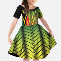 Vanuatu Constitution Day Family Matching Puletasi and Hawaiian Shirt Long Live Vanuatu LT05 Daughter's Dress Colorful - Polynesian Pride