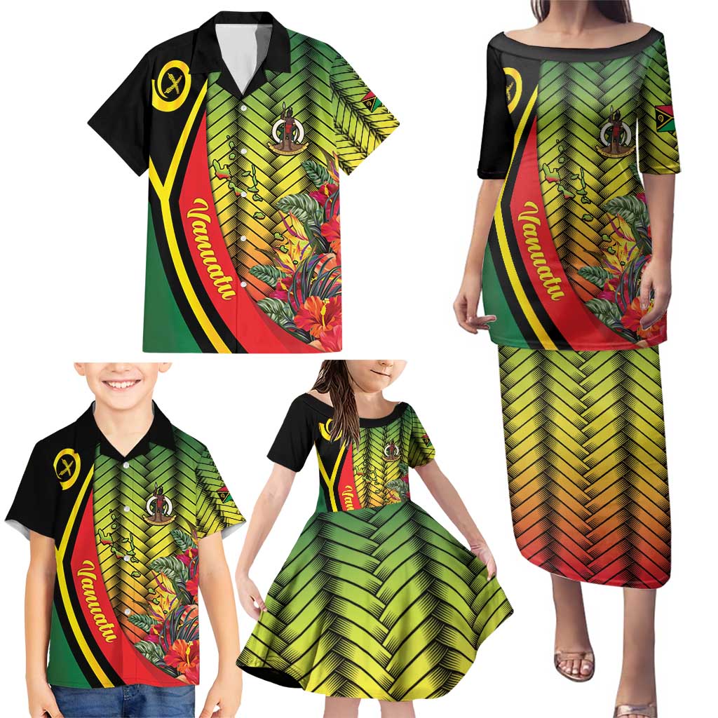 Vanuatu Constitution Day Family Matching Puletasi and Hawaiian Shirt Long Live Vanuatu LT05 - Polynesian Pride