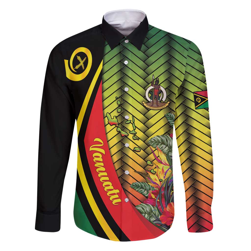 Vanuatu Constitution Day Family Matching Puletasi and Hawaiian Shirt Long Live Vanuatu LT05 Dad's Shirt - Long Sleeve Colorful - Polynesian Pride