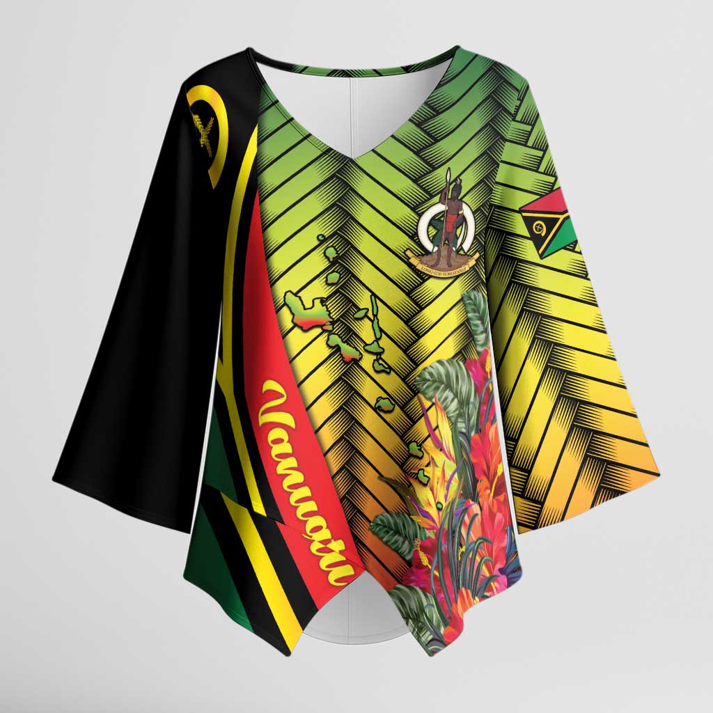 Vanuatu Constitution Day Kimono Sleeve Blouse Long Live Vanuatu - Polynesian Pride