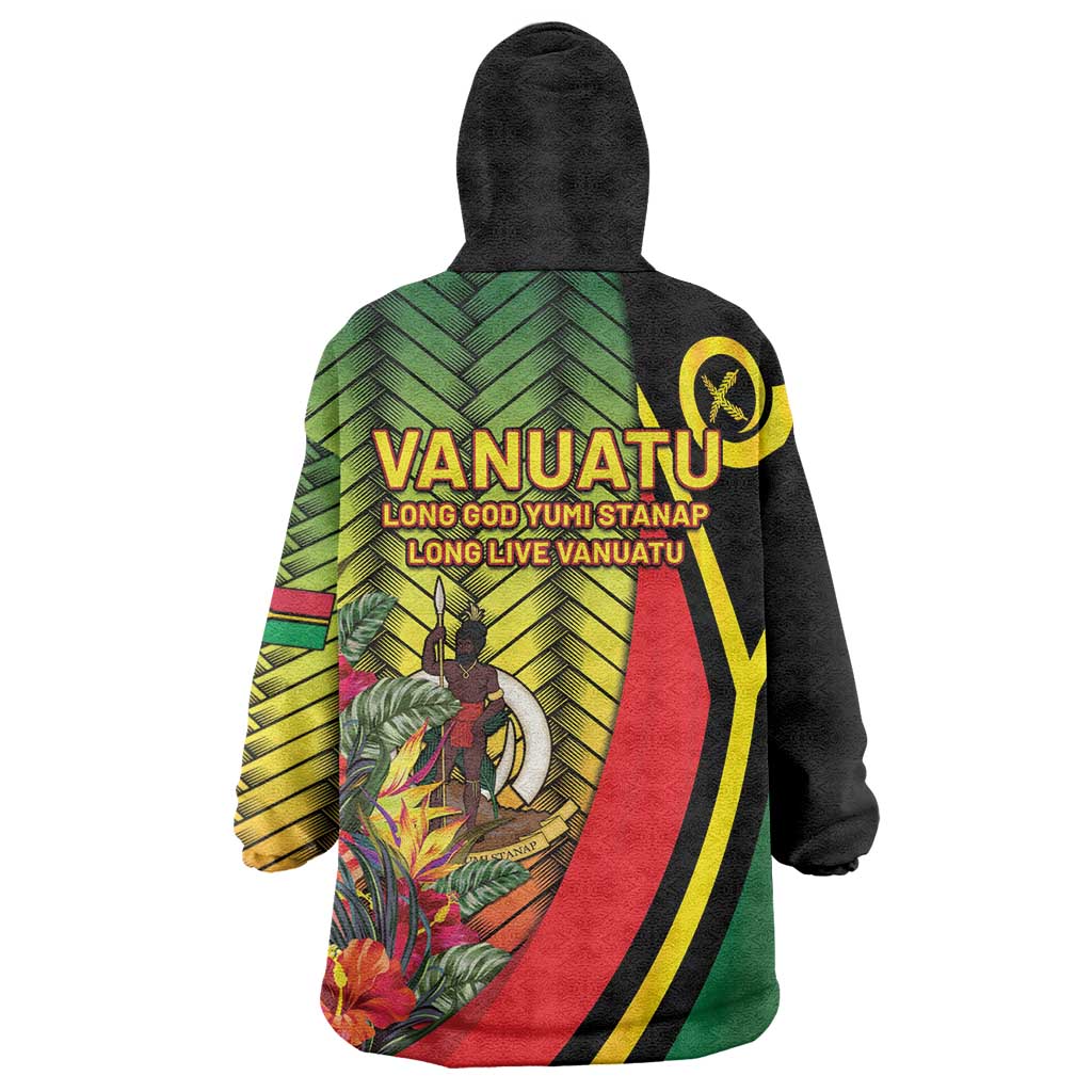 Vanuatu Constitution Day Wearable Blanket Hoodie Long Live Vanuatu - Polynesian Pride