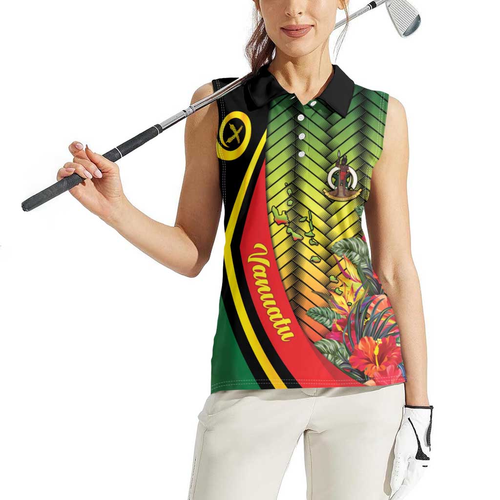 Vanuatu Constitution Day Women Sleeveless Polo Shirt Long Live Vanuatu LT05 - Polynesian Pride