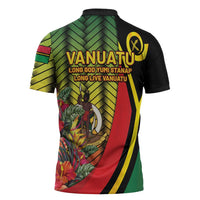 Vanuatu Constitution Day Zipper Polo Shirt Long Live Vanuatu - Polynesian Pride