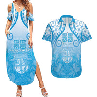 Fiji Day Couples Matching Summer Maxi Dress and Hawaiian Shirt 55th Anniversary Forever Fiji - Polynesian Pride