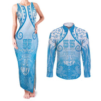 Fiji Day Couples Matching Tank Maxi Dress and Long Sleeve Button Shirt 55th Anniversary Forever Fiji - Polynesian Pride