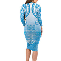 Fiji Day Family Matching Long Sleeve Bodycon Dress and Hawaiian Shirt 55th Anniversary Forever Fiji - Polynesian Pride