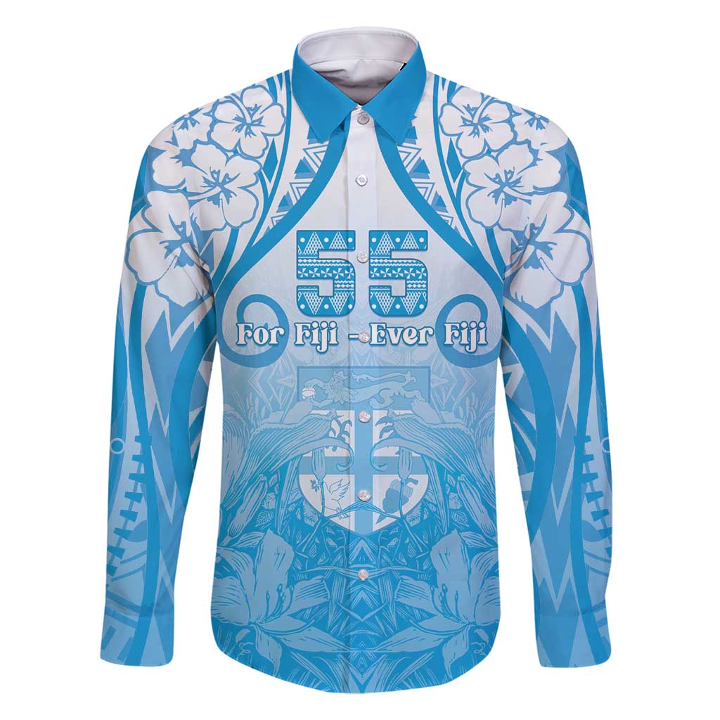 Fiji Day Family Matching Off Shoulder Maxi Dress and Hawaiian Shirt 55th Anniversary Forever Fiji - Polynesian Pride