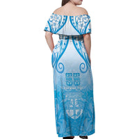 Fiji Day Family Matching Off Shoulder Maxi Dress and Hawaiian Shirt 55th Anniversary Forever Fiji - Polynesian Pride