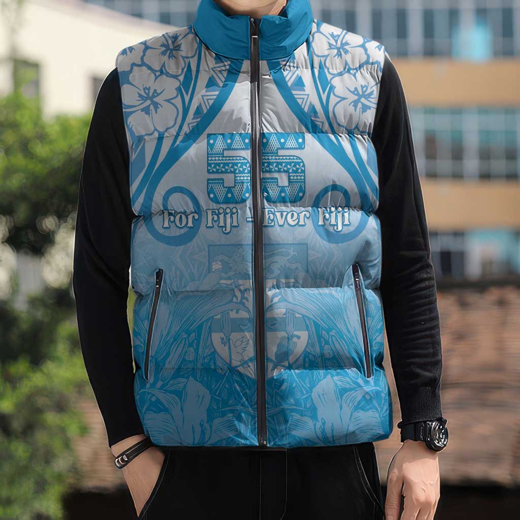 Fiji Day Sleeveless Puffer Jacket 55th Anniversary Forever Fiji - Polynesian Pride