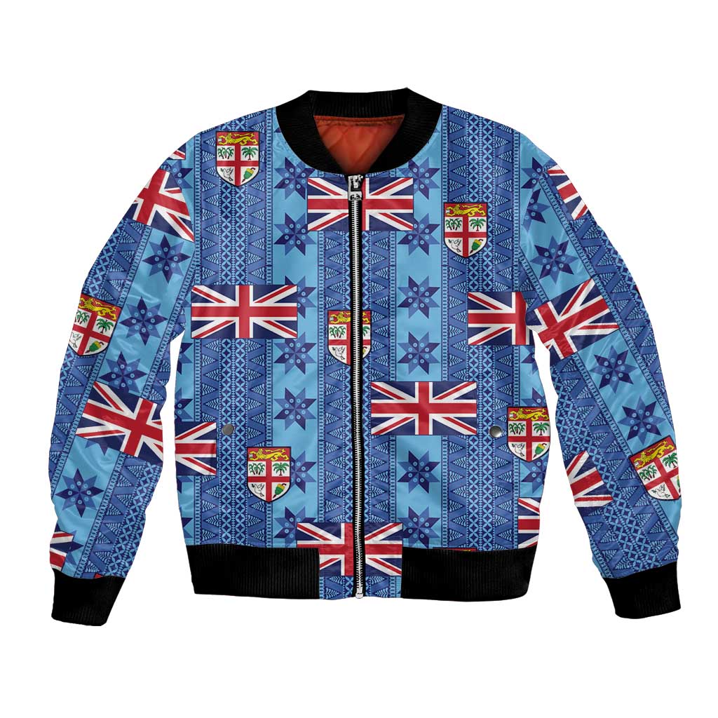 Fiji Masi Tapa Bomber Jacket Coat Of Arms - Polynesian Pride