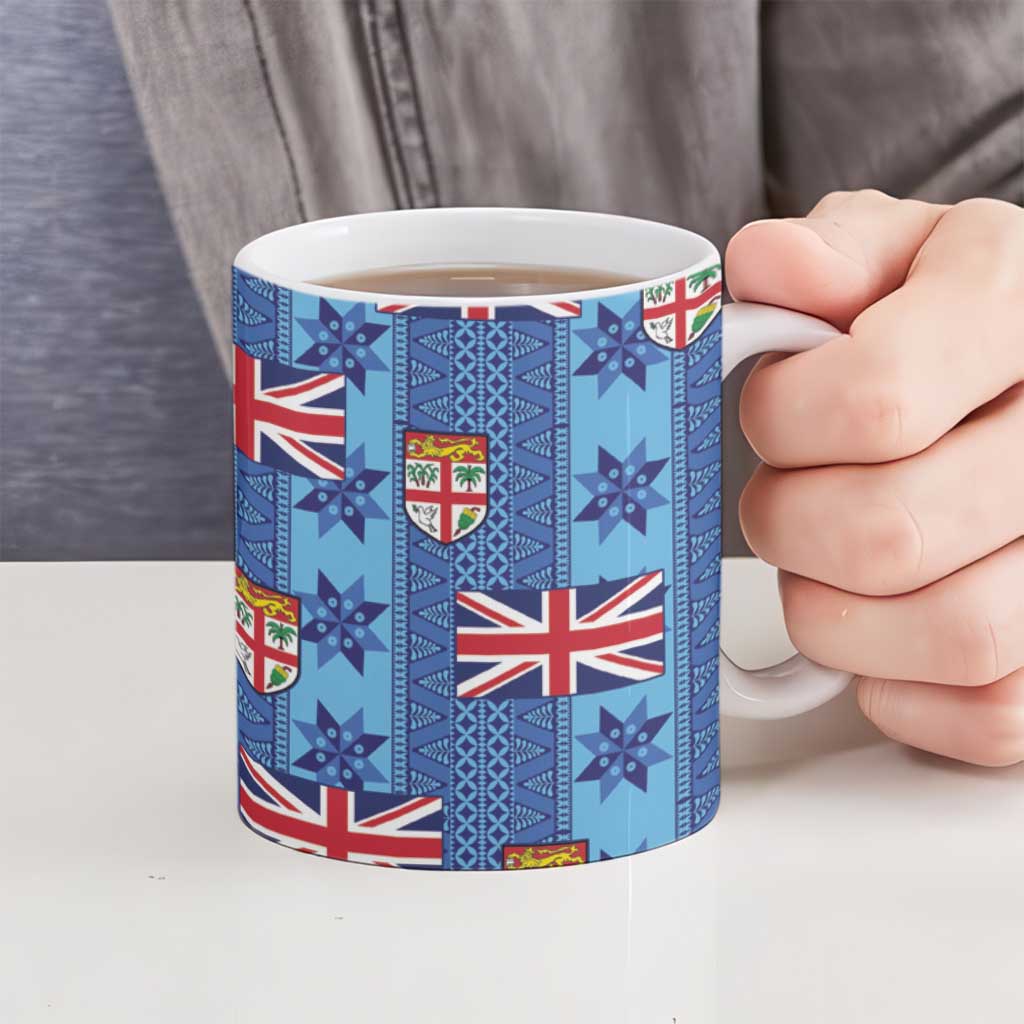 Fiji Masi Tapa Ceramic Mug Coat Of Arms - Polynesian Pride