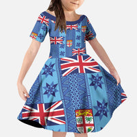 Fiji Masi Tapa Family Matching Off The Shoulder Long Sleeve Dress and Hawaiian Shirt Coat Of Arms - Polynesian Pride