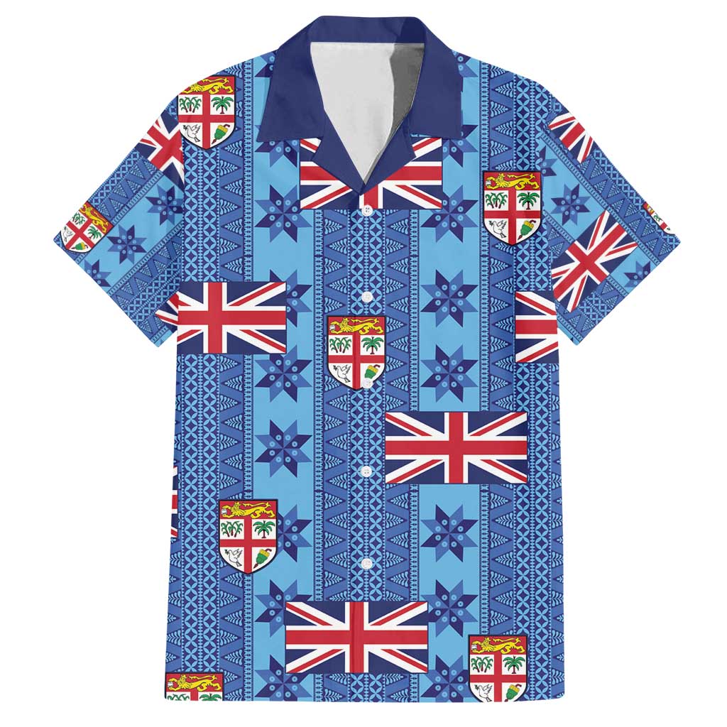Fiji Masi Tapa Family Matching Off Shoulder Short Dress and Hawaiian Shirt Coat Of Arms - Polynesian Pride