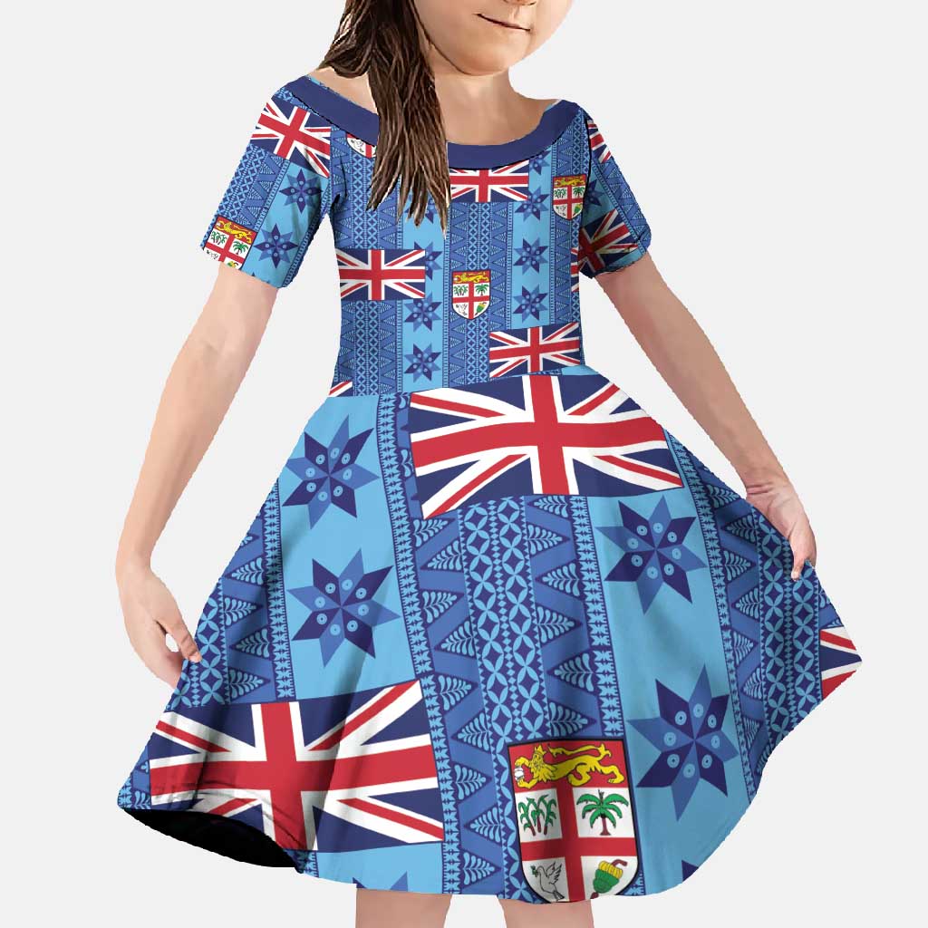 Fiji Masi Tapa Family Matching Short Sleeve Bodycon Dress and Hawaiian Shirt Coat Of Arms - Polynesian Pride