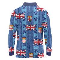 Fiji Masi Tapa Long Sleeve Polo Shirt Coat Of Arms LT05 - Polynesian Pride
