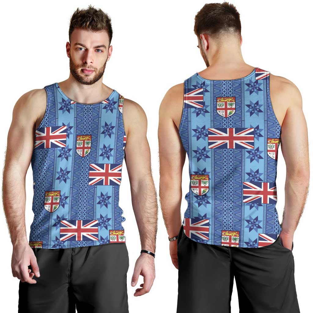 Fiji Masi Tapa Men Tank Top Coat Of Arms - Polynesian Pride