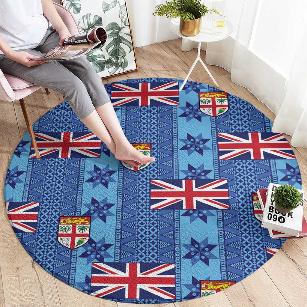 Fiji Masi Tapa Round Carpet Coat Of Arms - Polynesian Pride