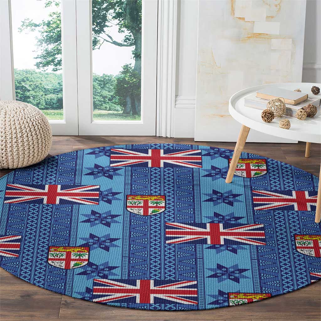Fiji Masi Tapa Round Carpet Coat Of Arms - Polynesian Pride