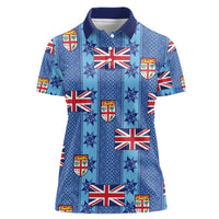 Fiji Masi Tapa Women Polo Shirt Coat Of Arms - Polynesian Pride