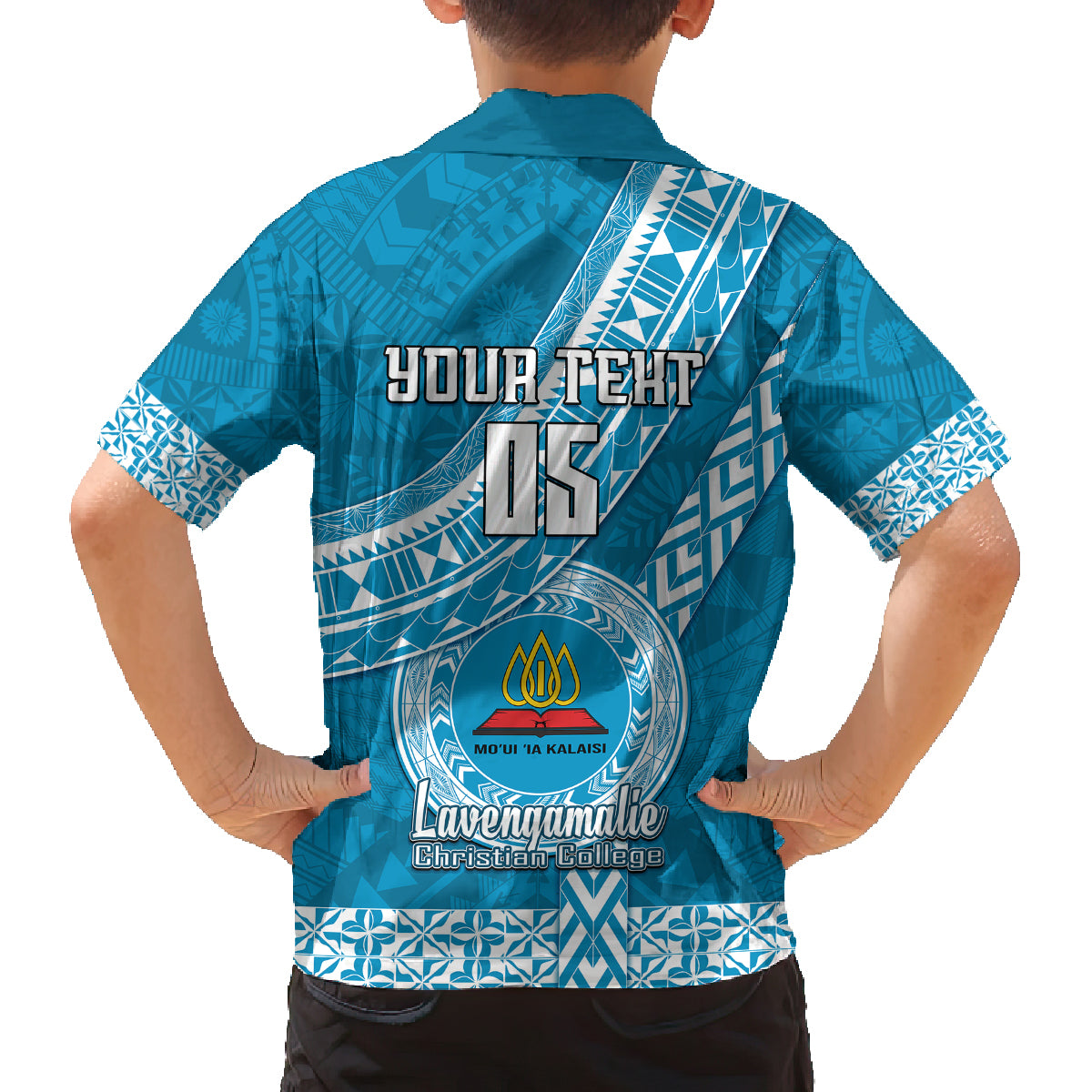 Custom Lavengamalie College Family Matching Long Sleeve Bodycon Dress and Hawaiian Shirt Tongan Kupesi Pattern LT05 - Polynesian Pride