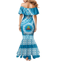 Custom Lavengamalie College Family Matching Mermaid Dress and Hawaiian Shirt Tongan Kupesi Pattern LT05 - Polynesian Pride