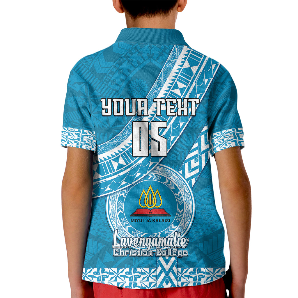 Custom Lavengamalie College Kid Polo Shirt Tongan Kupesi Pattern LT05 - Polynesian Pride