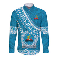 custom-lavengamalie-college-long-sleeve-button-shirt-tongan-kupesi-pattern