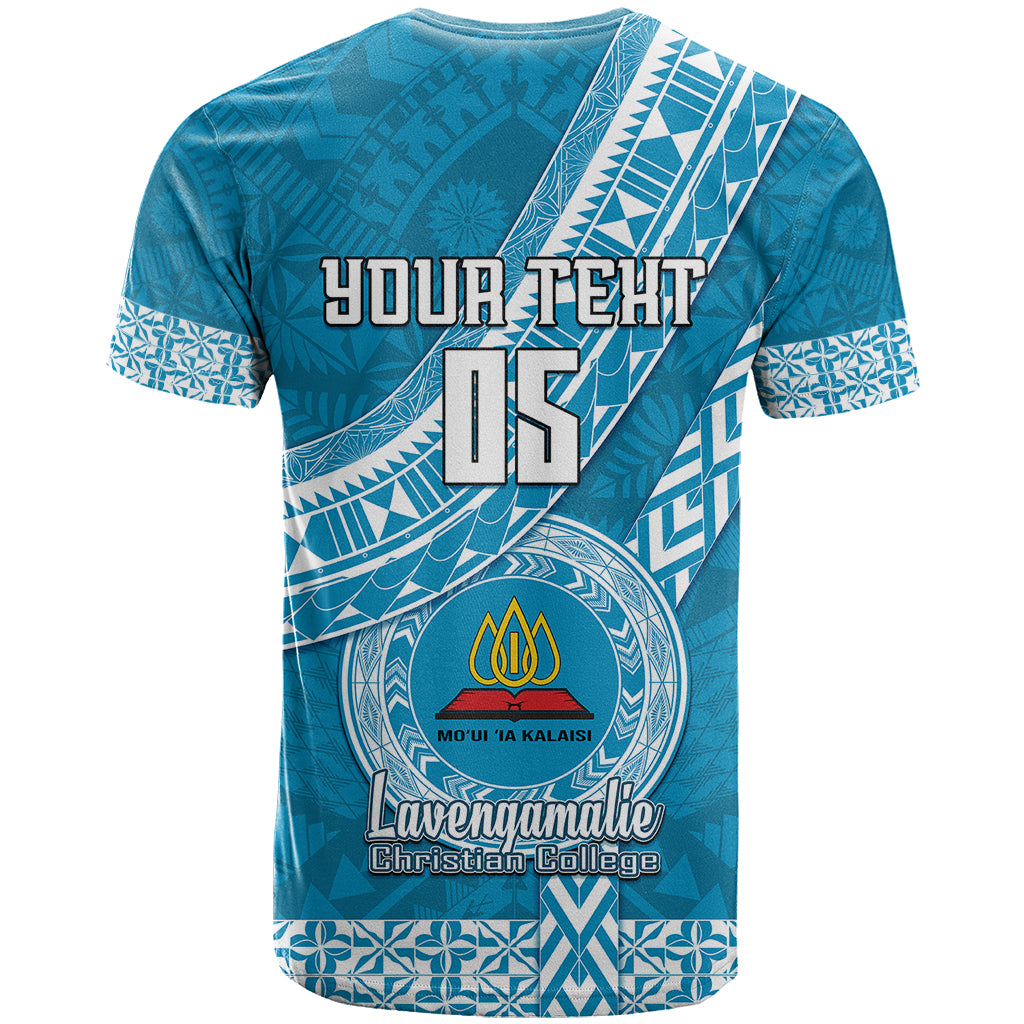 Custom Lavengamalie College T Shirt Tongan Kupesi Pattern LT05 - Polynesian Pride