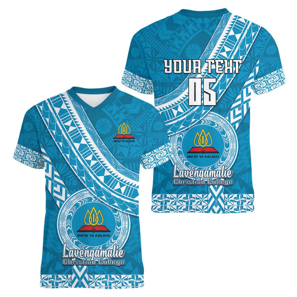 custom-lavengamalie-college-women-v-neck-t-shirt-tongan-kupesi-pattern