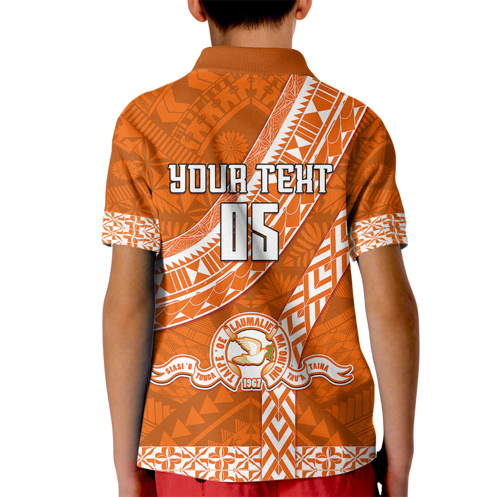 Custom Tailulu College Kid Polo Shirt Tongan Kupesi Pattern LT05 - Polynesian Pride
